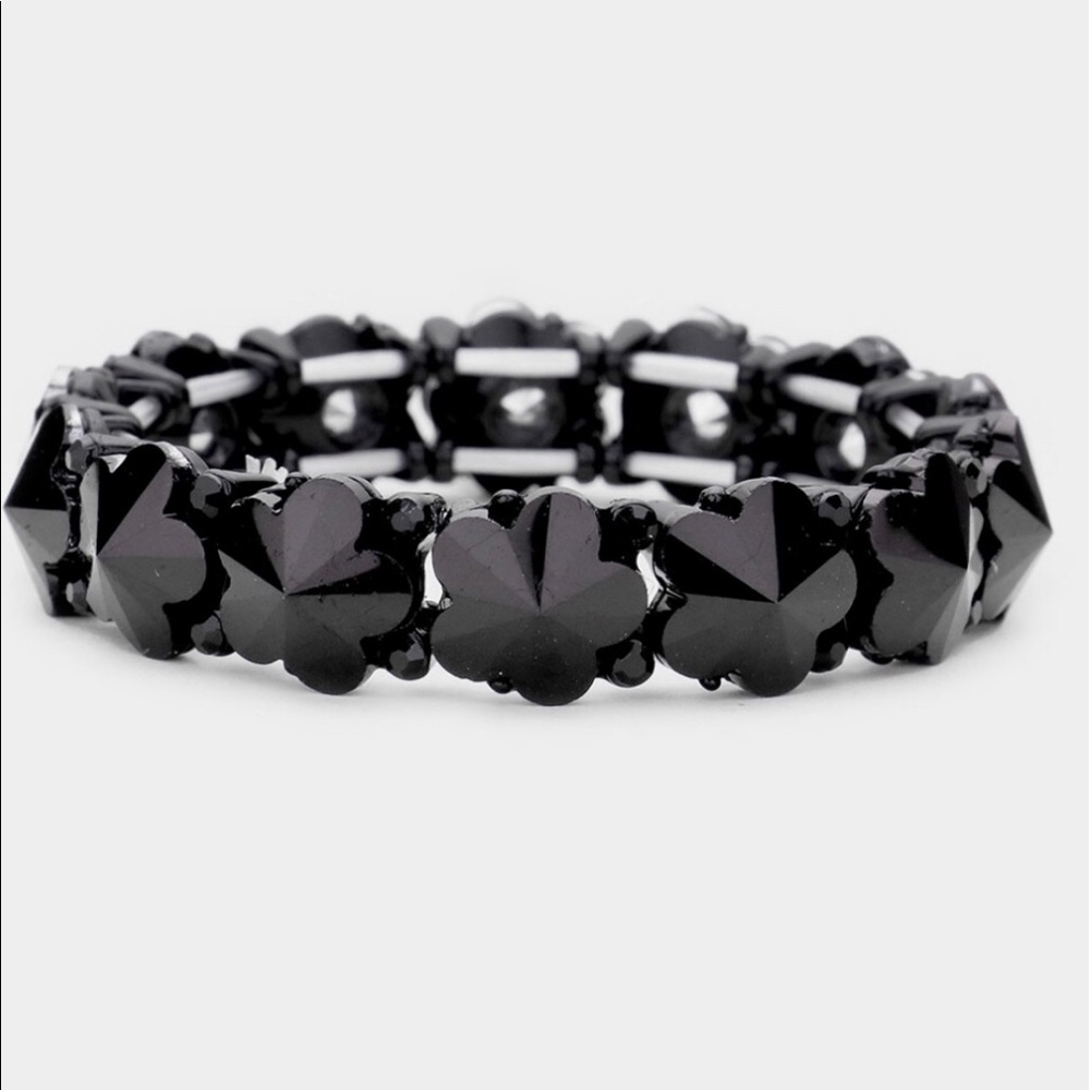 Jet Black Crystal Bracelet,Boutique